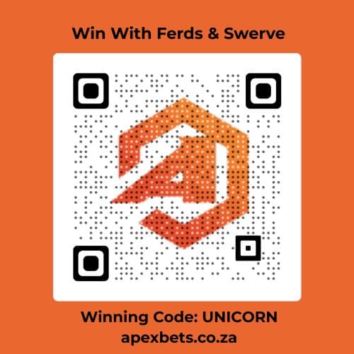 Win With Ferdi & Swerve - Scan to join Apexbet with code UNICORN
